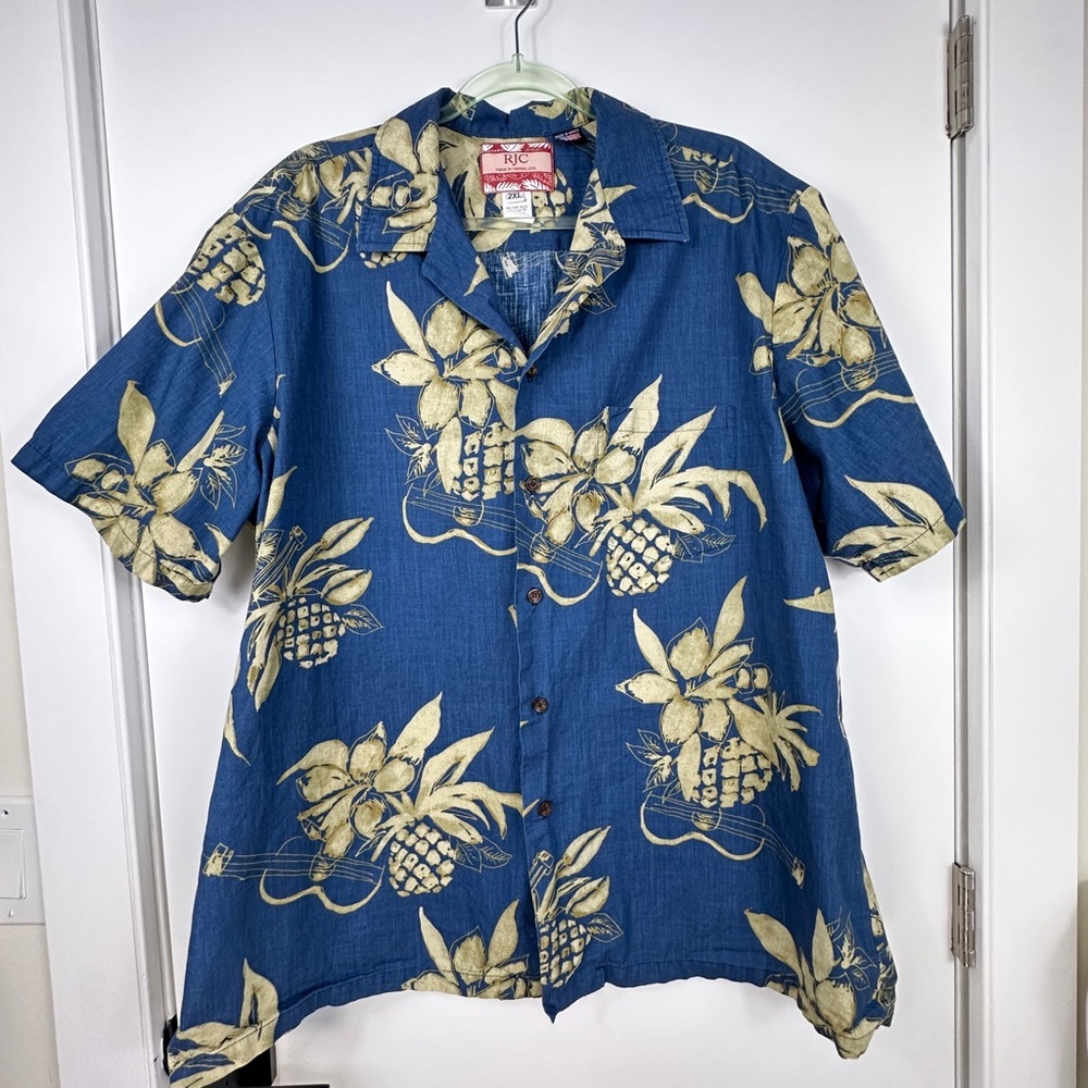 RJC Hawaii Aloha Shirt 2XL‎ Pineapple Floral Made in USA